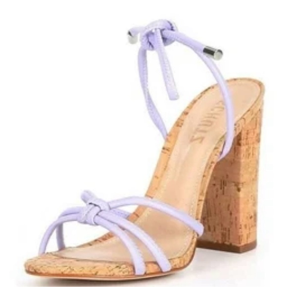 Schutz Women's Suzy High Heel Block Cork Strappy Sandals Purple 9.5 Party Pastel - Picture 1 of 10